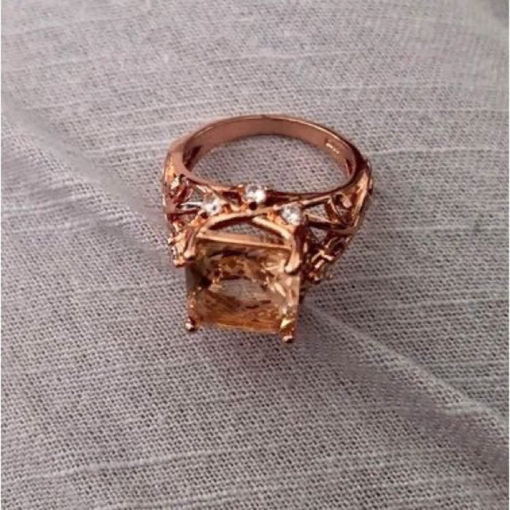 Morganite silver art nouveau ring - Picture 3 of 8